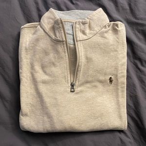 Polo Ralph Lauren Luxury Jersey Quarter-zip Pullover - Cream - Large